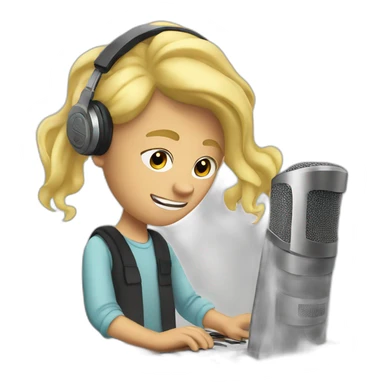 blond guy working focus in the music studio sticker