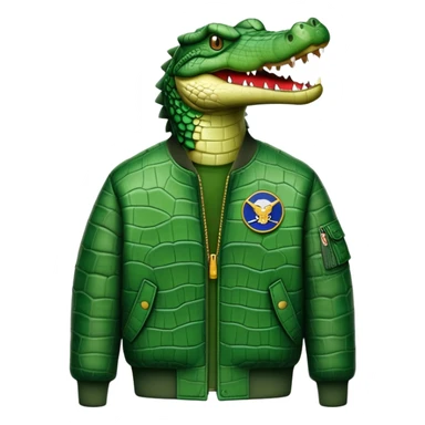 a crocodile and a bomber combined sticker