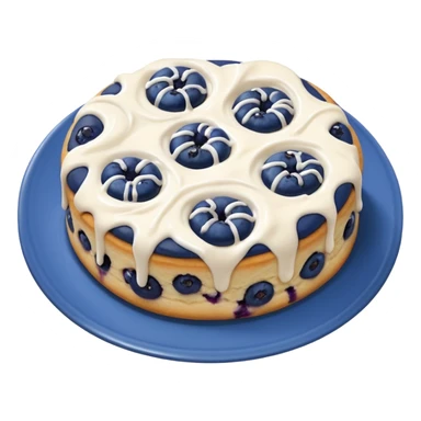 plate of 2 blueberry biscuits with white icing swirl on top sticker