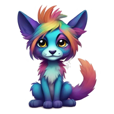 Cool cute Kawaii edgy colorful anthro fantasy animal fursona by griffsnuff & LiLaiRa & Falvie full body sticker