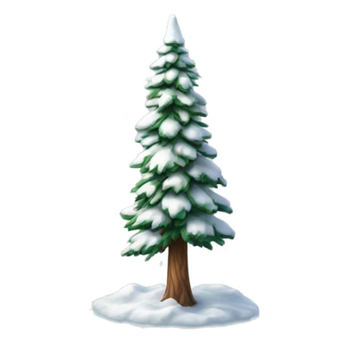 Realistic snow covered fir tree sticker