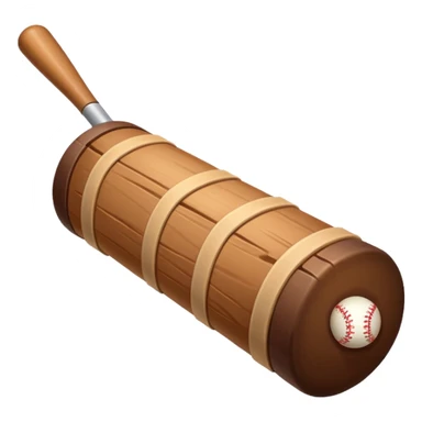 Une buche de bois avec une batte sticker