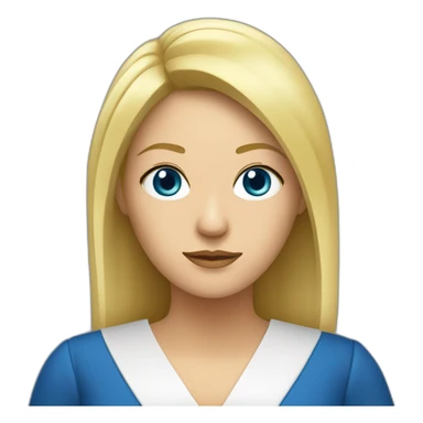 une femme blonde aux yeux bleus avec la robe d'avocate sticker