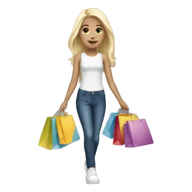 a white blonde teen girl going shopping  sticker