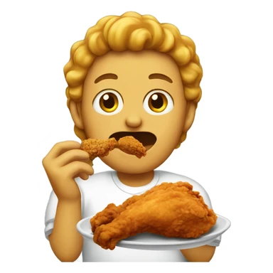  person eating fried chicken sticker