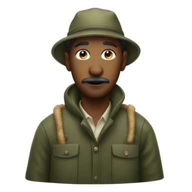 Fisherman with a nose like a fish sticker