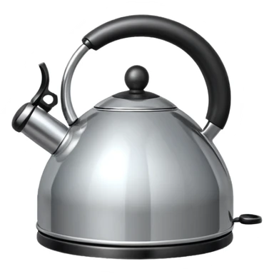 polished metal kettle with highlight reflections sticker