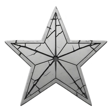Minimalist emoji-style sticker of a cracked Walk of Fame star with a faint claw mark coming from below, grayscale and ash tones


 sticker