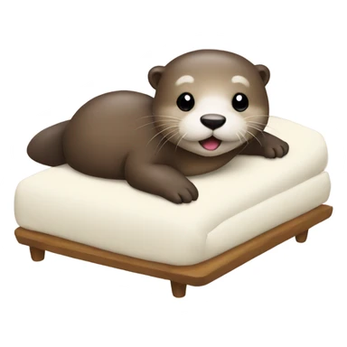 cute otter in bed sticker
