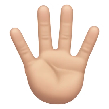 A hand with 5 fingers: the thumb, index finger, and pinky extended, while the middle and ring fingers are folded down sticker