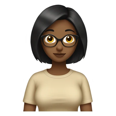 basic-black hair-girl-reading-beige top sticker