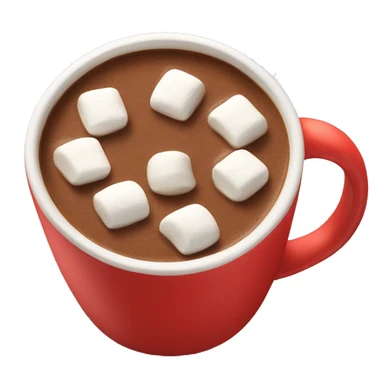 red mug with hot cocoa and marshmallows in it sticker