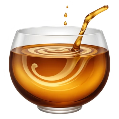 brown liquid in bowl sticker