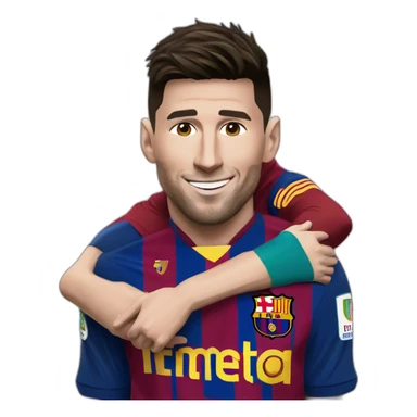 Realistic Leo Messi and realistic Cristiano Ronaldo huging sticker