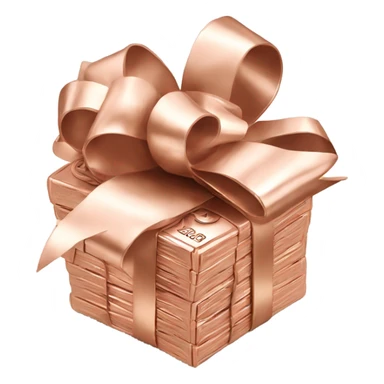 Money stack wrapped in a rose gold bow sticker