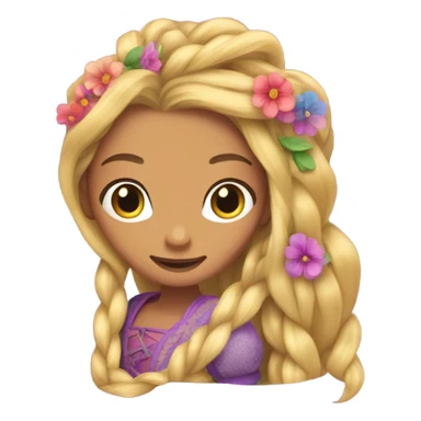 Rapunzel tangled flowers in braid realistic pretty sticker
