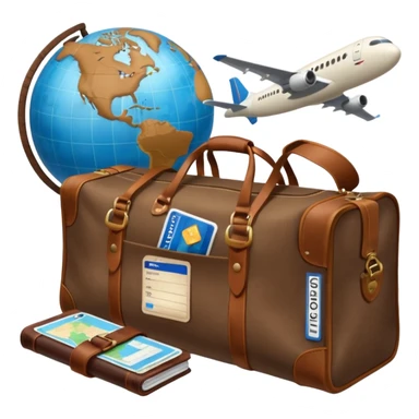 TRAVEL , travel bag , pass board, plane, glob sticker