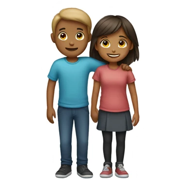 boy and girl hugging sticker