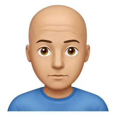 bald man in blue shirt sticker