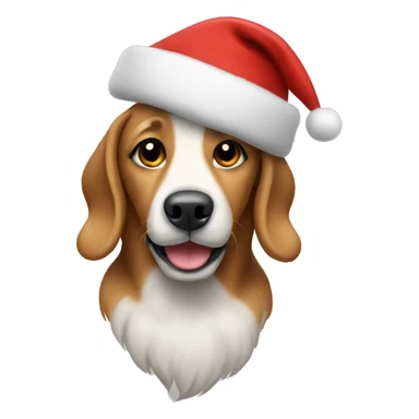 Dog wearing a Christmas hat sticker