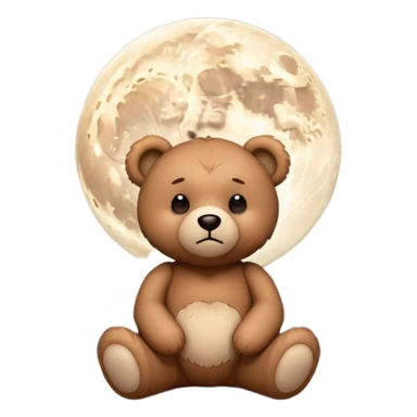 Sad Teddy bear looking at moon sticker