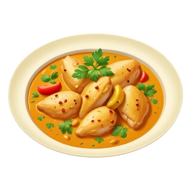full chicken breast piece made into curry sticker