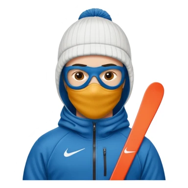 White person wearing a Nike Tex with hood and ski mask sticker