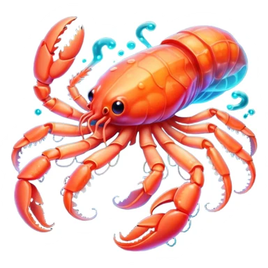 Neon glowing jelly-prawn-crab-squid  sticker