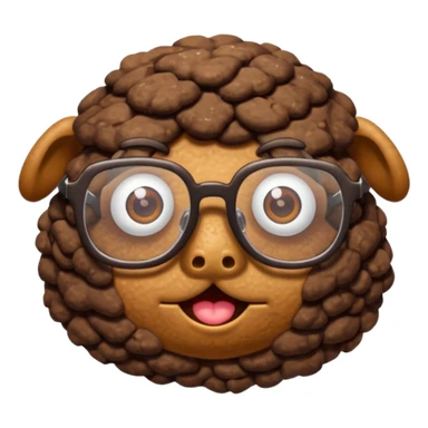 Poo with glasses sticker