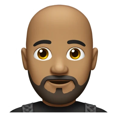 A bald dark skin Mexican with a dark goatee with white at the bottom of it  sticker