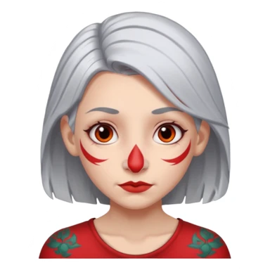 white-gray haired heavy red tattooed big nose young girl sticker