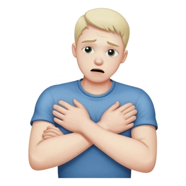 a guy choking himself with crossed arms sticker