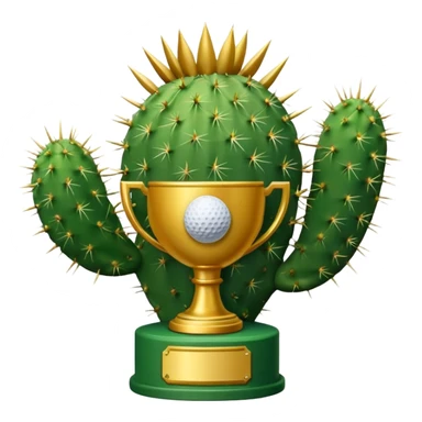 golf trophy cactus sticker