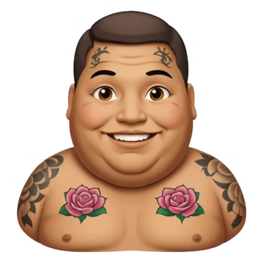 obese man with lots of face tattoo sticker