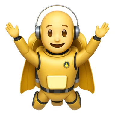 create an emoji of a smiley riding a jetpack sticker