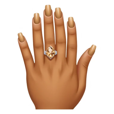 Caramel right hand with diamond ring on rong finger sticker