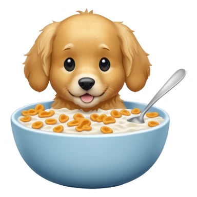 dog in a bowl of cereal sticker