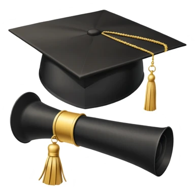 A graduation cap and diploma sticker
