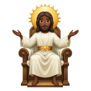 Dark skin Jesus on his heavenly Throne  sticker