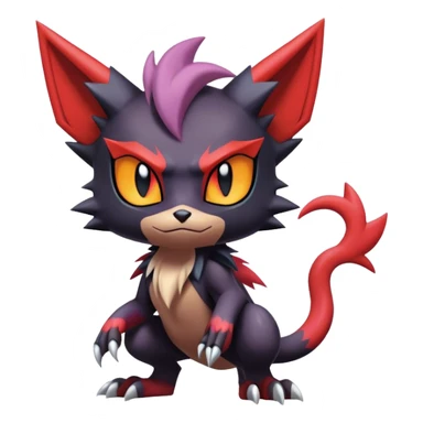 Edgy Cute Cool Kawaii Litten-Noivern-Zoroark-Noibat-Pokemon Full Body  sticker