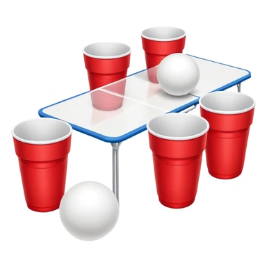 beer pong with a couple cups and white ping pong balls sticker