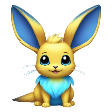 Shiny Colorful Yellow Blue Electric Mouse Eevee sticker