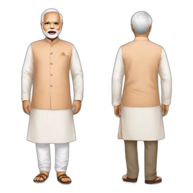 Narendra Modi With Kurta Paijm Dress sticker