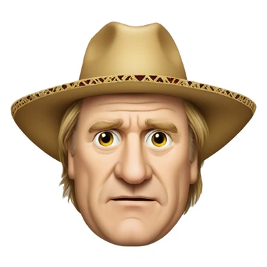 Gerard depardieu with sombrero hat sticker
