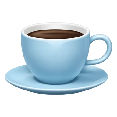coffee cup and saucer in the colour light blue sticker