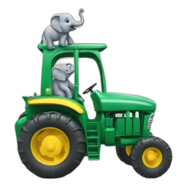 Un éléphant sur un tracteur  sticker