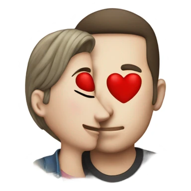 Heart kiss couple emoji money sticker