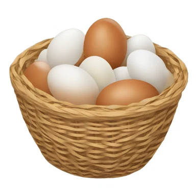 Brown basket with chicken eggs sticker