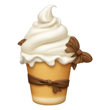 Milk Martin with whipped cream on top and a bow around the stem sticker