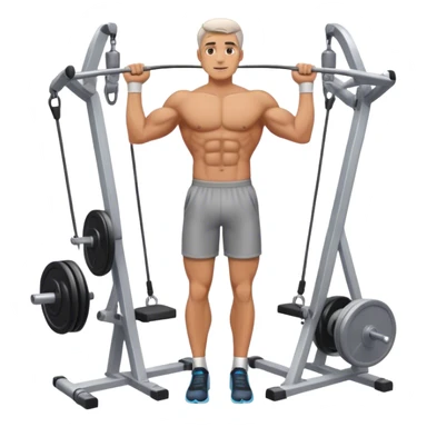 standing fit man cable-machine-exercise sticker